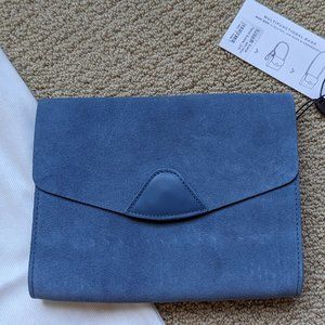 VereVerto Mini Mox Crossbody Bag in Petrol Blue Suede - NWT